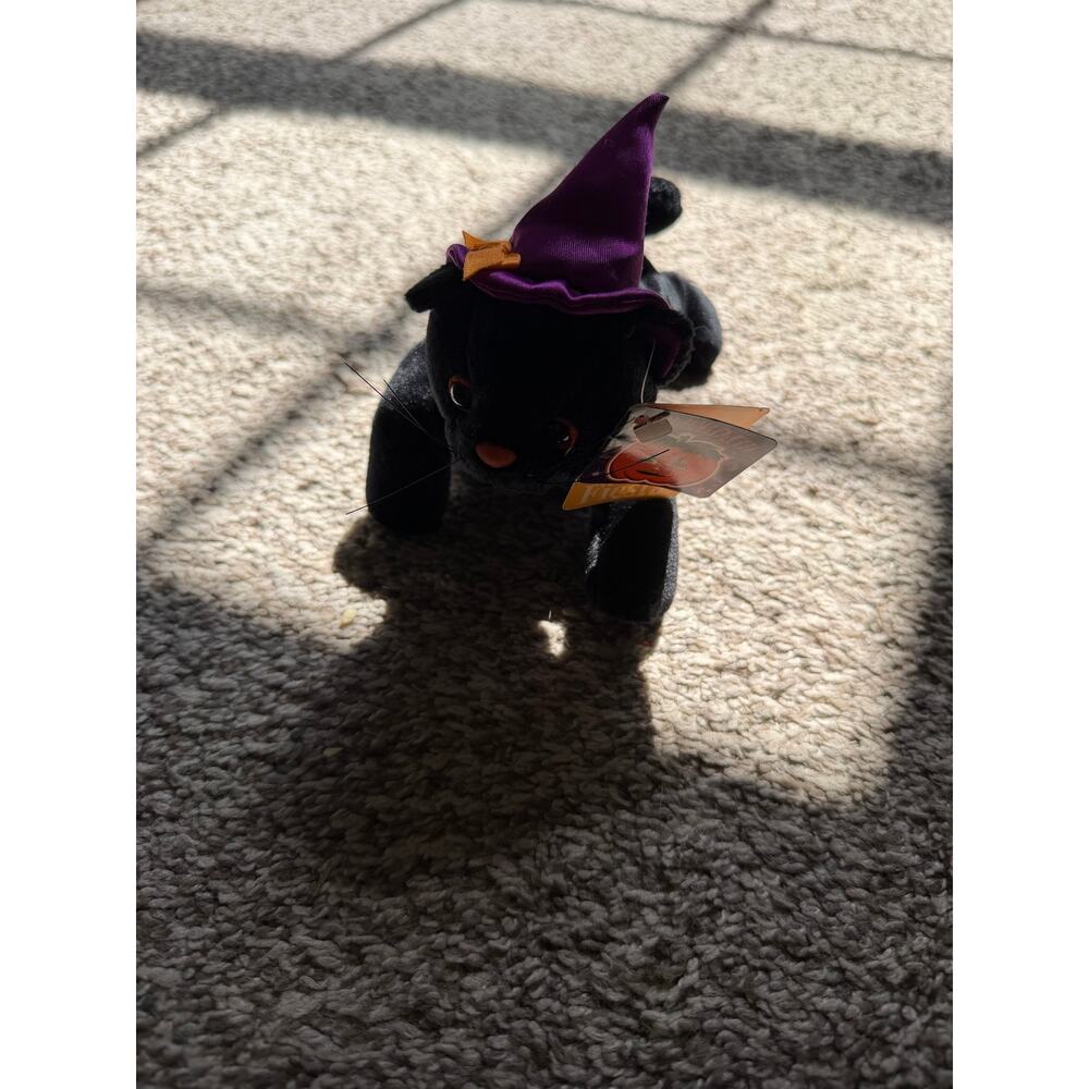 Vintage Fiesta Halloween Black Cat Witch Plush NWT 1996